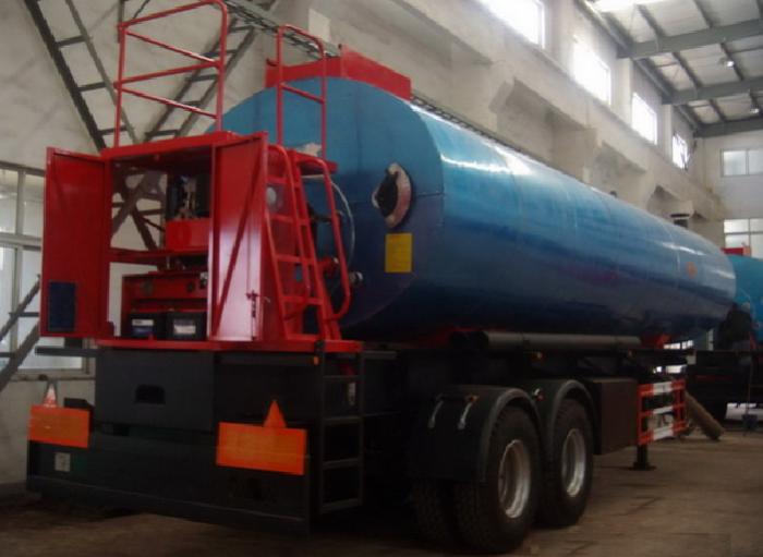 2 axle liquid bitumen heating preservation tank semi-trailer with pump